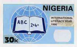 Nigeria 1990 Literacy Year - original hand-painted artwor...