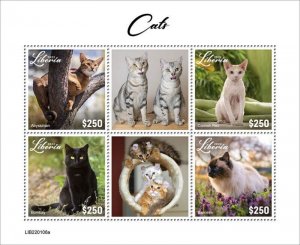 Liberia - 2022 Cat Breeds, Bombay - 4 Stamp Sheet - LIB220106a