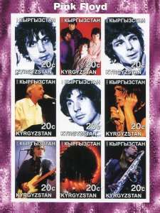 Kyrgyzstan 2000 PINK FLOYD ROCK BAND Sheet (9) Perforated Mint (NH)