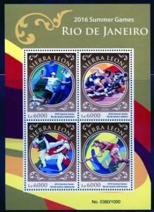 SIERRA LEONE  2016 RIO de JANEIRO SUMMER OLYMPIC GAMES  SHEET MINT NH