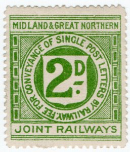 (I.B) Midland & Great Northern Joint Railways : Letter Stamp 2d