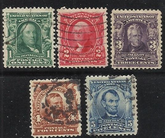 300-304 1c-5c Used F/VF