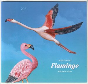 ROMANIA 2021 FOLDER STAMPS FLAMINGO BIRDS NATURE MNH POST