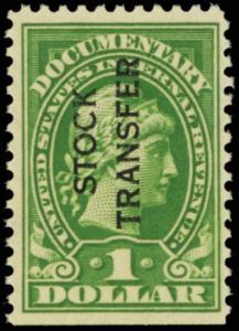 RD30, Mint VF NH $1 Stock Transfer Stamp Cat $60.00 --- Stuart Katz