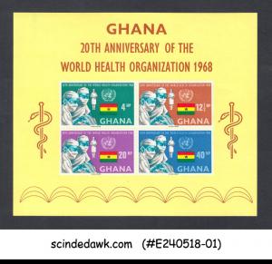 GHANA - 1968 20th ANNIV. OF WORLD HEALTH ORGANIZATION M/S MNH IMPERF