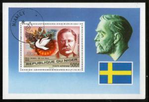 Niger 1977 Nobel Prize Awards Theodore Rooselvelt Peace Dove Sc C287 Cancelle...