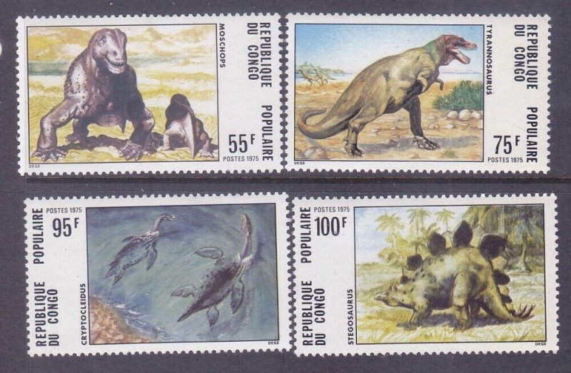 Congo PR 352-55 MNH 1975 Pre-Historic Animals Full Set of 4