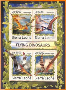A6831 - SIERRA LEONE, Error, 2016, MISSPERF MINIATURE SHEET: Flying Dinosaurs