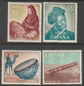SPANISH SAHARA 192-195, MUSICAL INSTRUMENTS, STAMP DAY. MINT, NH. VF. (906)
