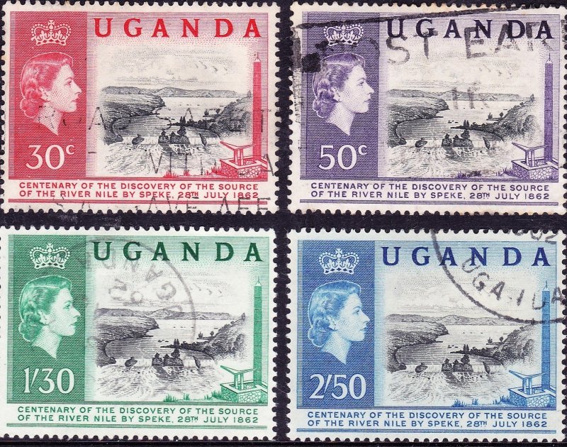 UGANDA QEII 1962 Centenary of the Discovery of the Source of The Nile Set SG9...