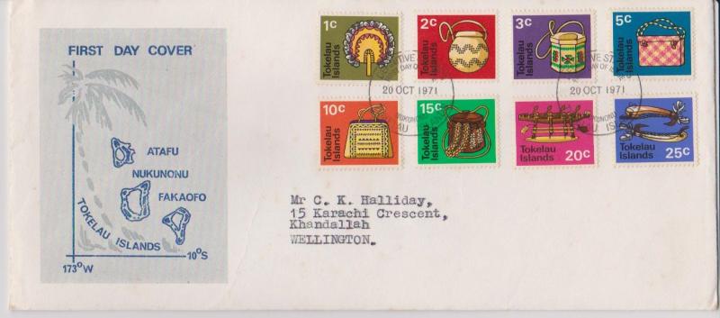 Tokelau Islands 1971 Definitives on First Day Cover