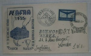 Argentina PEAFRA 1955 Philatelic Expo Cachet Cover Souvenir Sc#C42 FDC