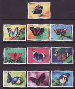 Aruba-Sc#385-94- id5-unused NH set-Insects-Butterflies-2011-