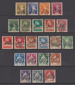 Switzerland Sc 3O1-3O22 used. 1923-30 INTERNATIONAL LABOR BUREAU overprints