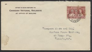 1935 RPO Postmark London & Owen Sound RPO/. on CN Railways Cover