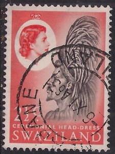 Swaziland 1962 - 66 QE2 2 1/2ct Ceremonial Headdress used SG 93 ( C1027 ) 