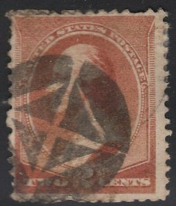 US Scott # 210 2c Washington Fancy Cancel Nice Strike 
