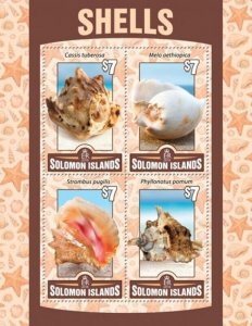 Solomon Islands - 2016 Shells on Stamps - 4 Stamp Sheet - SLM16119a