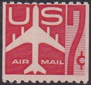 C61 Silhouette of Jet Airliner Coil MNH