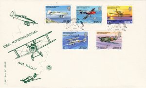 Jersey 1979,  Air Rally, set of 5 on FDC