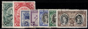 TURKS & CAICOS ISLANDS GVI SG210-216, 1948 centenary set, VERY FINE USED CDS