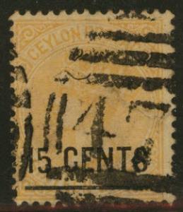 Ceylon Scott 126 Used surcharged Victoria from 1885-87 set