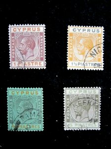 CYPRUS - SCOTT# 94,95,102,103 - USED - CAT VAL $30.85