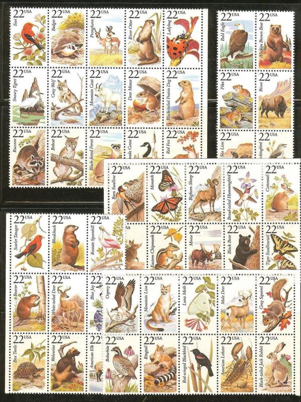 US Scott # 2286-2335 Complete Set of Singles North American Wildlife MNH