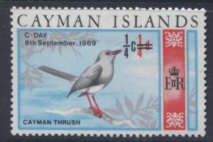 Cayman Islands - Scott 227- QEII-Overprint -1969 - MLH- Single 1/4d Stamp4