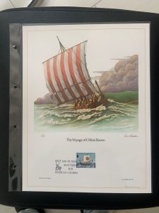 Isle of man the voyage of Odin's Raven  FDC panel big size, plastic holder