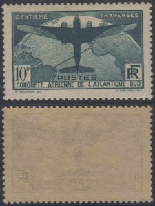 FRANCE 1936 AIRPLANE & GLOBE Sc C17 Yvert 321 TOP VALUE MNH F,VF SCV$700 €800 