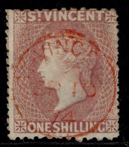 ST. VINCENT QV SG20, 1s lilac-rose, FINE USED. Cat £250. PERF 11 to 12½ X 15 CDS