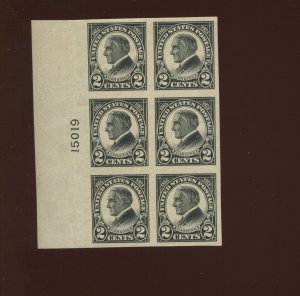 611 Harding Imperf Mint Plate Block of 6 Stamps NH (Bz 1197)