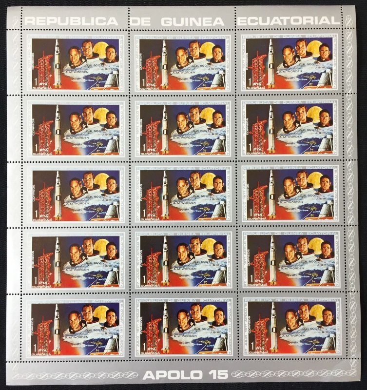 Guinea Ecuatorial 1972 SPACE Rocket Apollo MNH 7 sheets of 15 (105 Stamps) GU20