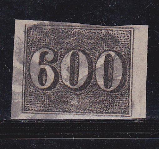 Brazil SC #28 Stamp 1850 Issues of the Empire 600r. Signature Calves Used