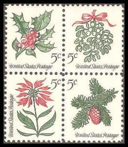 U.S.#1254-1257 Christmas Issue 1964 5c Block of 4, MNH.