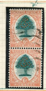 SOUTH AFRICA; 1930 early pictorial issue fine used 6d. pair