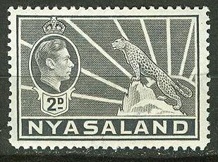 Nyasaland # 57  King George VI, Leopard (1) Unused