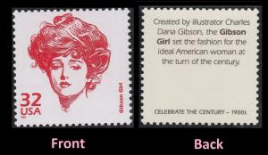 US 3182m Celebrate the Century 1900s Gibson Girl 32c single MNH 1998