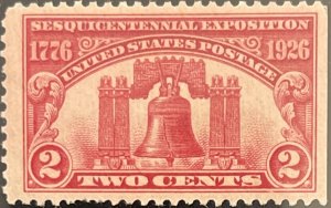 Scott #627 1926 2¢ Sesquicentennial Exposition MNH OG