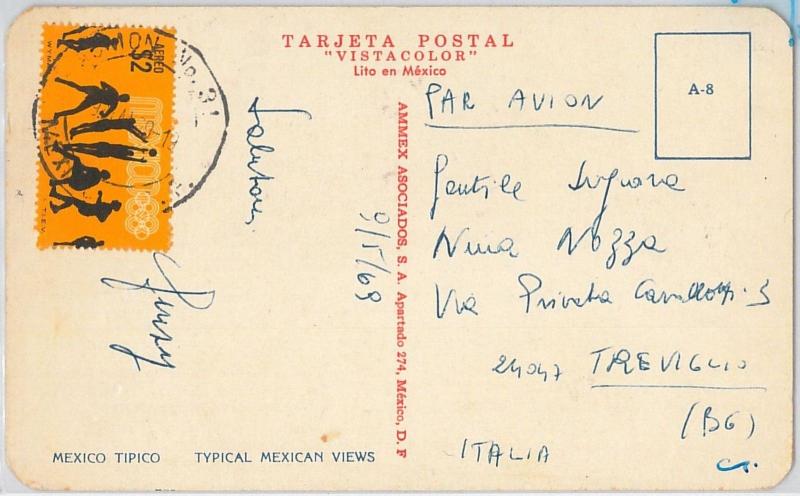 54443 - MEXICO - POSTAL HISTORY: SPORTS stamp POSTCARD: Olympics BASKETBALL 1968 