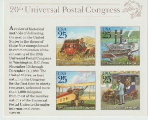 U.S.  Scott# 2438 1989 20th UPU Congress MNH S/S