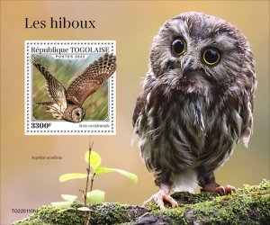 TOGO - 2022 - Owls - Perf Souv Sheet #1 - Mint Never Hinged