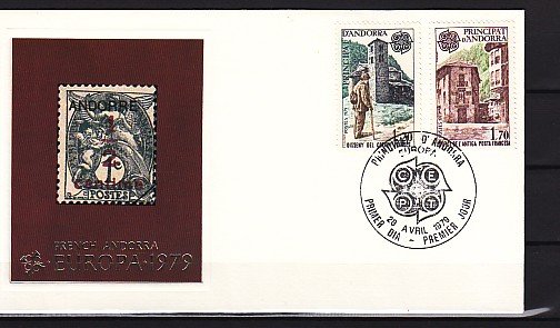 Andorra, Fr. Scott cat. 269-270. Europa Issue. Mailman. First day cover. ^
