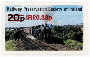 (I.B) Ireland Cinderella : Railway Preservation Society 33p on 20p OP