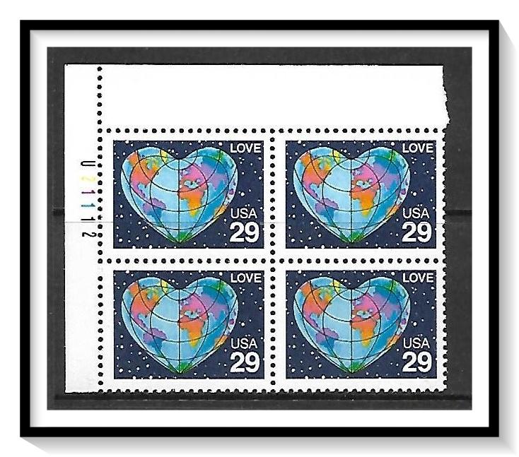 US Plate Block #2535 Love MNH