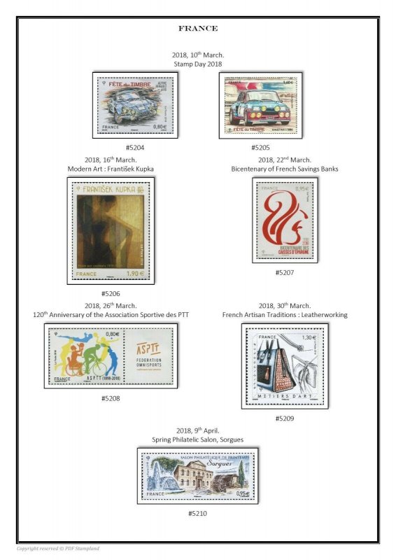 France 1849-2020 PDF PDF(DIGITAL) STAMP ALBUM PAGES