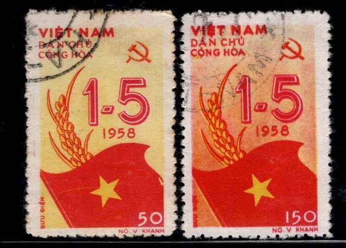 North Vietnam. 69-70  Used 1958 May Day set favor cancels on various corners