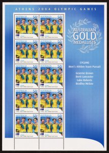 Australia Scott 2275 Full Sheet - Olympics, Men's 4000m T. P. (2004)Mint NH VF M