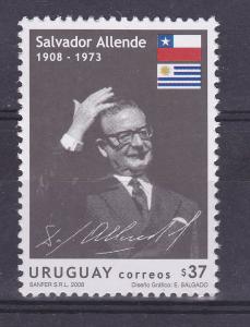 President Salvador Allende of Chile flags  URUGUAY Sc#2233 MNH STAMPS 